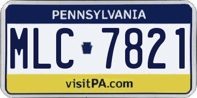 PA license plate MLC7821