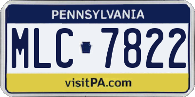 PA license plate MLC7822
