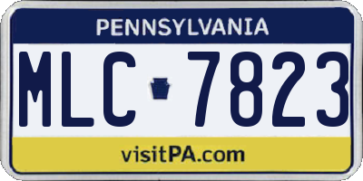 PA license plate MLC7823