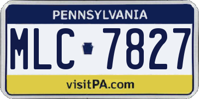 PA license plate MLC7827