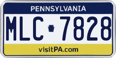 PA license plate MLC7828