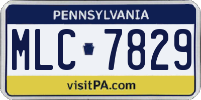PA license plate MLC7829