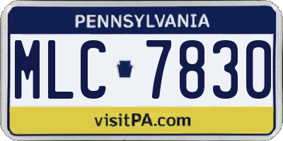 PA license plate MLC7830