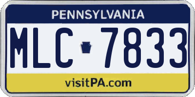 PA license plate MLC7833