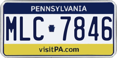 PA license plate MLC7846