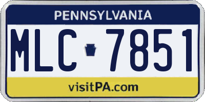 PA license plate MLC7851