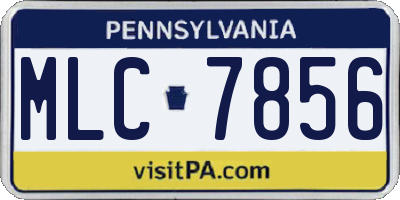 PA license plate MLC7856