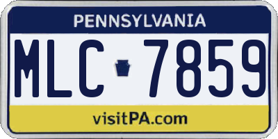PA license plate MLC7859