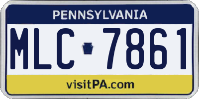 PA license plate MLC7861