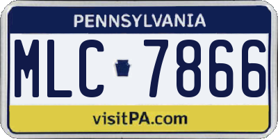 PA license plate MLC7866