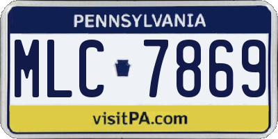 PA license plate MLC7869
