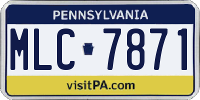 PA license plate MLC7871