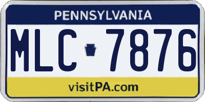 PA license plate MLC7876