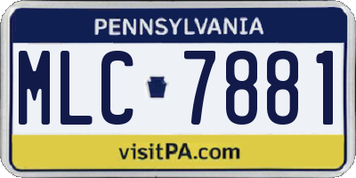 PA license plate MLC7881