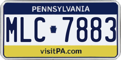 PA license plate MLC7883