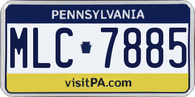 PA license plate MLC7885