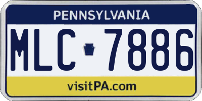 PA license plate MLC7886
