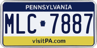 PA license plate MLC7887