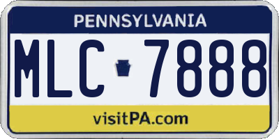 PA license plate MLC7888