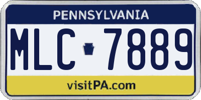 PA license plate MLC7889