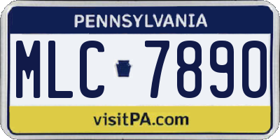 PA license plate MLC7890