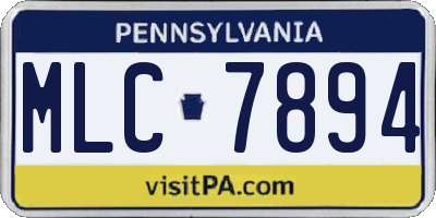 PA license plate MLC7894