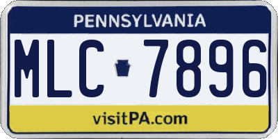 PA license plate MLC7896