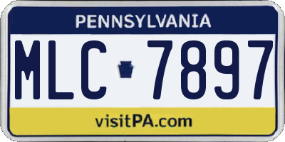 PA license plate MLC7897