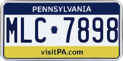 PA license plate MLC7898