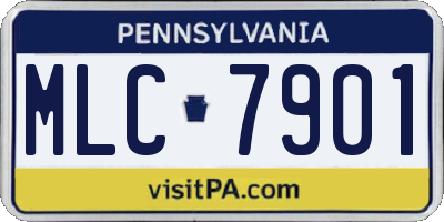 PA license plate MLC7901
