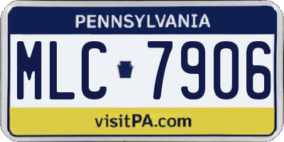 PA license plate MLC7906