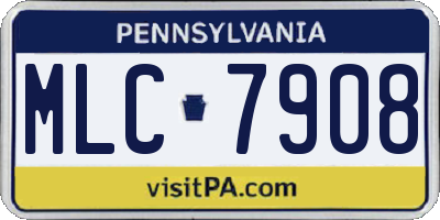 PA license plate MLC7908