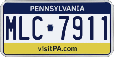 PA license plate MLC7911