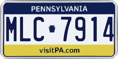 PA license plate MLC7914