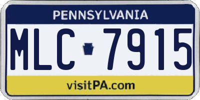 PA license plate MLC7915
