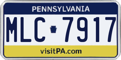 PA license plate MLC7917