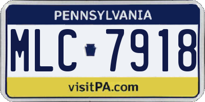 PA license plate MLC7918