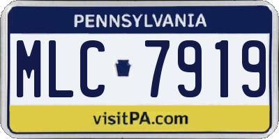 PA license plate MLC7919