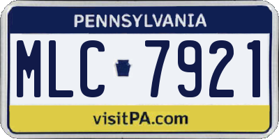 PA license plate MLC7921