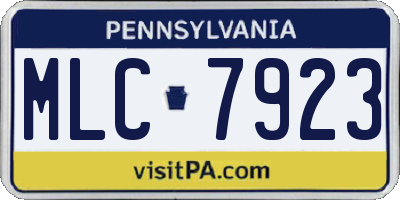 PA license plate MLC7923
