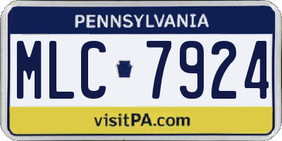 PA license plate MLC7924