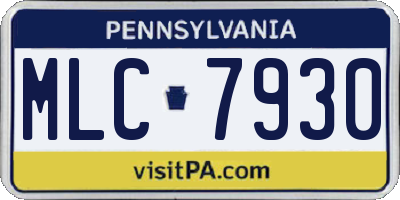 PA license plate MLC7930
