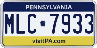 PA license plate MLC7933