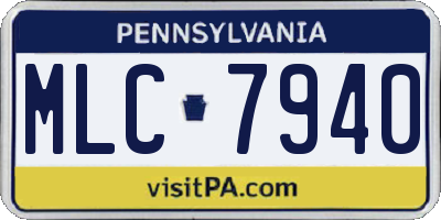 PA license plate MLC7940