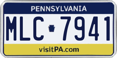 PA license plate MLC7941