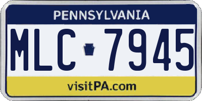 PA license plate MLC7945