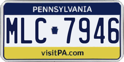 PA license plate MLC7946