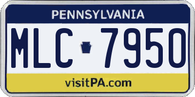 PA license plate MLC7950