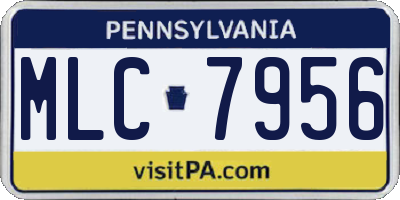 PA license plate MLC7956