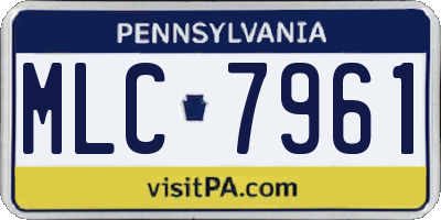 PA license plate MLC7961